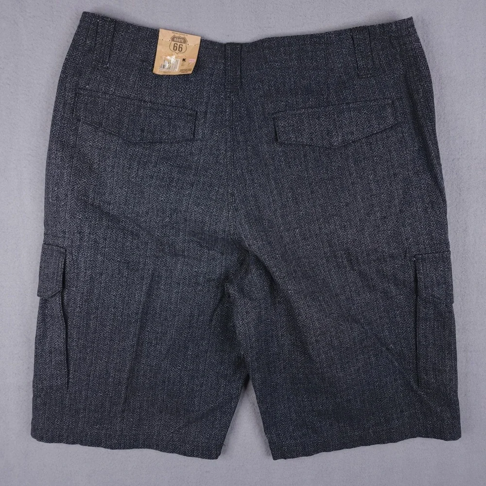Route 66 Cargo Shorts Mens 36 Gray Cotton Textured Utility Gorpcore Workwear NEW